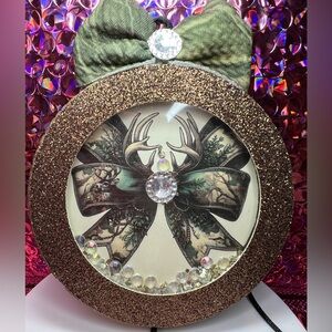 Glittery Brown and Green Deer Antler Car Freshie